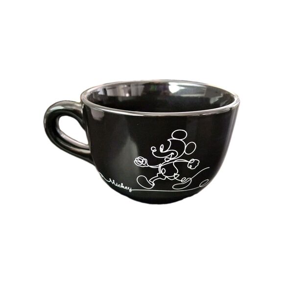 Disney Mickey Linear Black Soup Mug - Picture 1 of 9